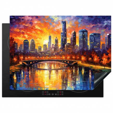 Inductiebeschermer - Melbourne - Zonsondergang - Brug - Architectuur - Stad