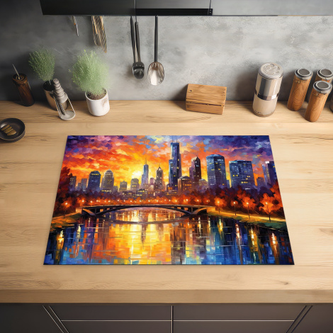 Inductiebeschermer - Melbourne - Zonsondergang - Brug - Architectuur - Stad-2