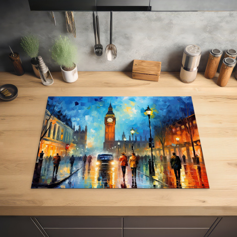 Herdabdeckplatte - London - Big Ben - Uhrenturm - Stadt - Kunst-2