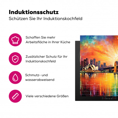 Herdabdeckplatte - Sydney - Brücke - Sonnenuntergang - Kunst-3