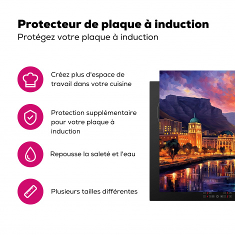 Protège-plaque à induction - Capetown - Coucher de soleil - Ville - Architecture - Art-3