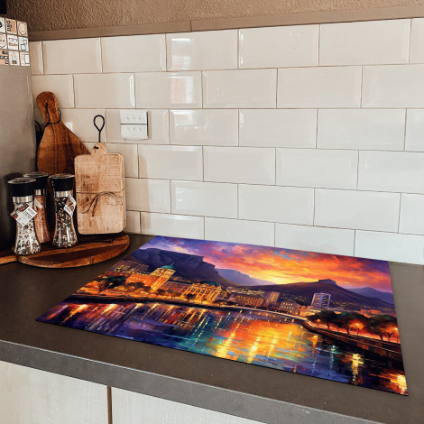 Herdabdeckplatte - Kapstadt - Sonnenuntergang - Stadt - Architektur - Kunst-5