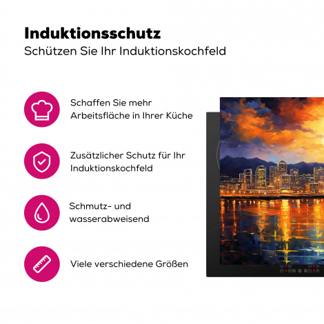 Herdabdeckplatte - Weltstadt - Kapstadt - Sonnenuntergang - Architektur - Kunst-3