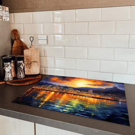 Herdabdeckplatte - Weltstadt - Kapstadt - Sonnenuntergang - Architektur - Kunst-5