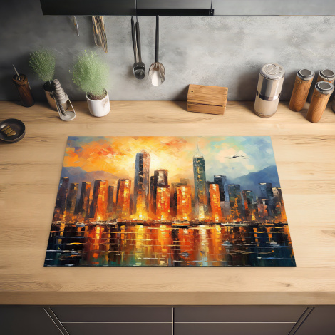 Herdabdeckplatte - Stadt - Hongkong - Sonnenuntergang - Architektur-2