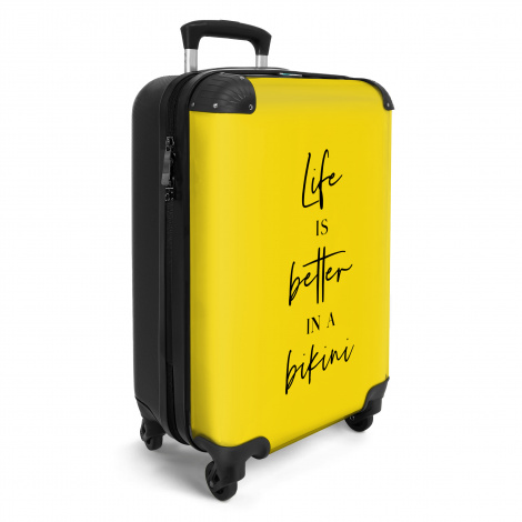 Koffer - Life is better in a bikini - Geel - Quote-2