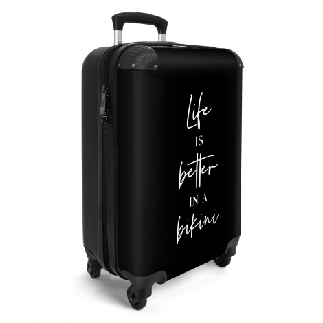 Koffer - Life is better in a bikini - Zwart - Quote-2