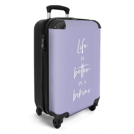 Koffer - Life is better in a bikini - Paars - Quote-2