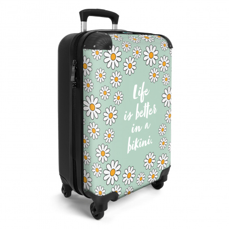 Koffer - Life is better in a bikini - Bloemen - Groen - Quote-2