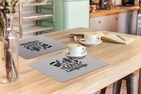 Premium placemats (6 stuks) - Spreuken - Coffee is my love language - Quotes - 45x30 cm-thumbnail-3