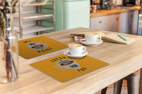 Premium placemats (6 stuks) - Fresh and fragrant coffee for you - Spreuken - Koffie - Vintage - Quotes - 45x30 cm-3