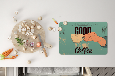 Premium placemats (6 stuks) - Koffie - Spreuken - Retro - Good morning! Coffee - Quotes - 45x30 cm-4