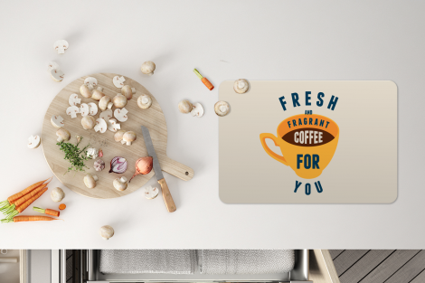 Premium placemats (6 stuks) - Koffie - Quotes - Vintage - Spreuken - Fresh and fragrant coffee for you - 45x30 cm-4