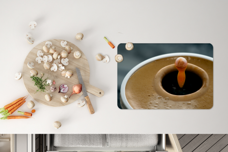 Premium placemats (6 stuks) - Een close-up van een druppel die in de schuimlaag van koffie valt - 45x30 cm-thumbnail-4