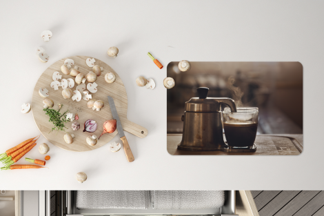 Premium placemats (6 stuks) - Een kleine koffiepot met twee koppen koffie - 45x30 cm-4