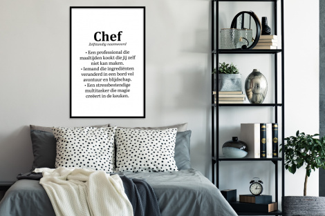 Poster met lijst - Kok - Definitie - Chef - Koken - Keuken - Spreuken - Woordenboek - Staand-4