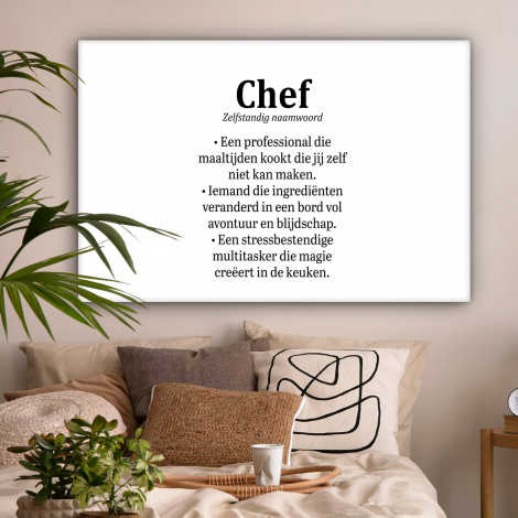 Tableau sur toile - Kok - Definitie - Chef - Koken - Keuken - Spreuken - Woordenboek-2