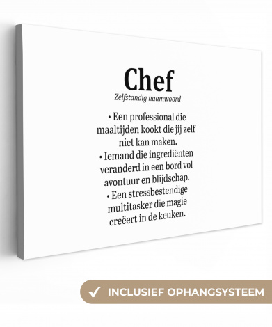 Canvas - Kok - Definitie - Chef - Koken - Keuken - Spreuken - Woordenboek