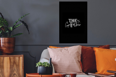 Poster met lijst - Barbecue - BBQ - Grill - Koken - The Grillfather - Tekst - Spreuken - Staand-2
