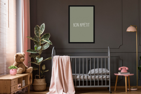 Poster met lijst - Spreuken - Bon appétit - Quotes - Eet smakelijk - Eten - Staand-3