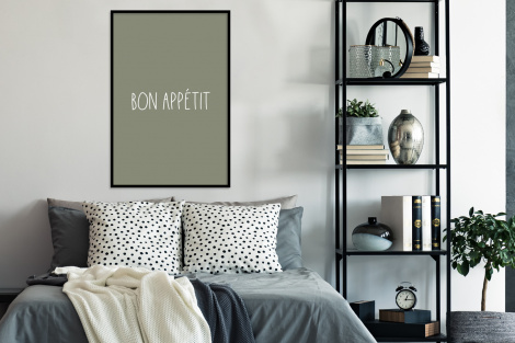 Poster met lijst - Spreuken - Bon appétit - Quotes - Eet smakelijk - Eten - Staand-4