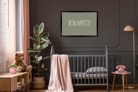 Poster met lijst - Spreuken - Bon appétit - Quotes - Eet smakelijk - Eten - Liggend-3