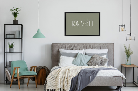 Poster met lijst - Spreuken - Bon appétit - Quotes - Eet smakelijk - Eten - Liggend-4