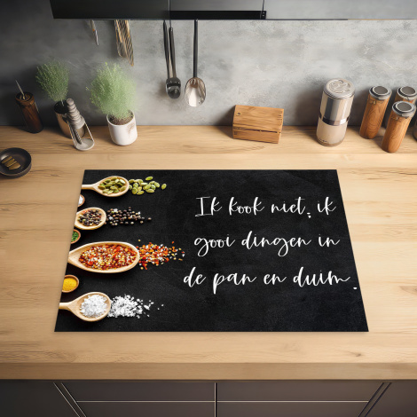 Inductiebeschermer - Ik gooi dingen in de pan en duim - Keuken - Quotes - Spreuken - Humor-2