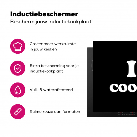 Inductiebeschermer - I love cooking - Koken - Hartje - Kookliefhebber - Kok - Spreuken-3