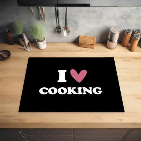 Inductiebeschermer - I love cooking - Koken - Hartje - Kookliefhebber - Kok - Spreuken-2
