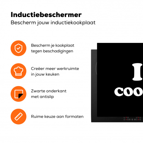 Inductiebeschermer - I love cooking - Koken - Hartje - Kookliefhebber - Kok - Spreuken-3