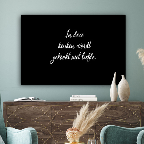 Canvas - In deze keuken wordt gekookt met liefde - Koken - Spreuken - Quotes - Liefde-3