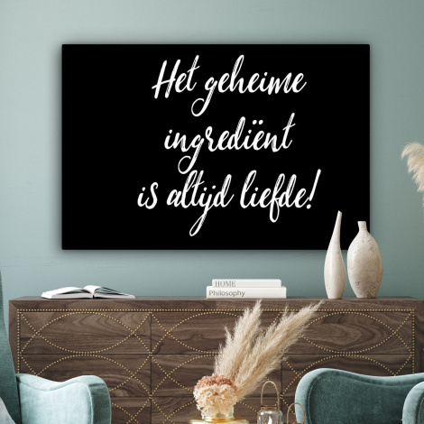 Canvas - Quotes - Koken - Het geheime ingrediënt is altijd liefde! - Spreuken - Liefde-3