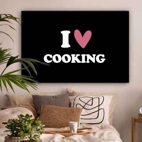 Canvas - I love cooking - Koken - Hartje - Kookliefhebber - Kok - Spreuken-2