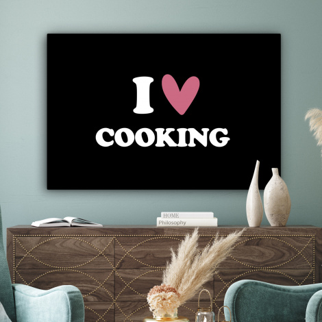Canvas - I love cooking - Koken - Hartje - Kookliefhebber - Kok - Spreuken-3