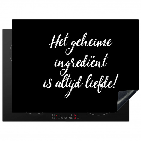 Inductiebeschermer - Quotes - Koken - Het geheime ingrediënt is altijd liefde! - Spreuken - Liefde