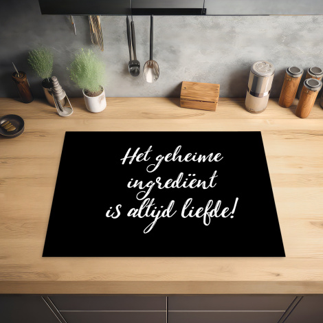 Inductiebeschermer - Quotes - Koken - Het geheime ingrediënt is altijd liefde! - Spreuken - Liefde-2