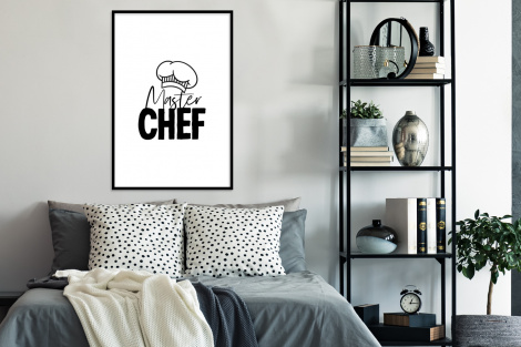 Poster met lijst - Keuken - Koken - Bakken - Chef - Master Chef - Kok - Tekst - Staand-4