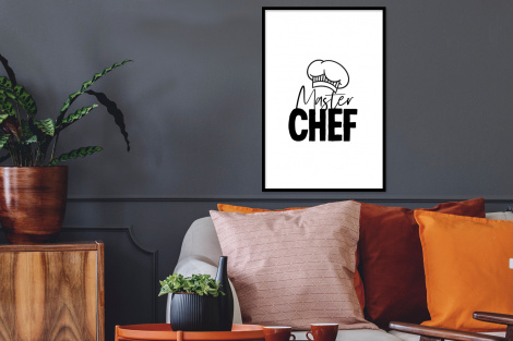 Poster met lijst - Keuken - Koken - Bakken - Chef - Master Chef - Kok - Tekst - Staand-2
