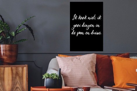 Poster met lijst - Ik kook niet - Spreuken - Koken - Humor - Quotes - Staand-2