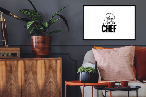 Poster met lijst - Keuken - Koken - Bakken - Chef - Master Chef - Kok - Tekst - Liggend-2