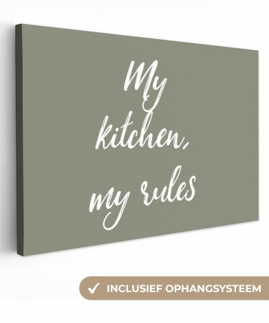 Tableau sur toile - My kitchen, my rules - Spreuken - Quotes