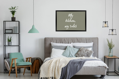 Poster met lijst - My kitchen, my rules - Spreuken - Quotes - Liggend-4