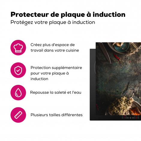 Protège-plaque à induction - Marbre - Légume - Automne - Citrouille - Rustique - Herbes aromatiques-3
