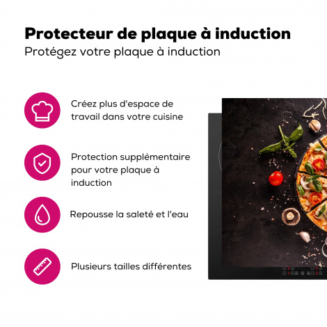 Protège-plaque à induction - Pizza - Légumes - Herbes - Cuisine - Industriel-3