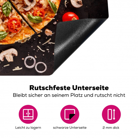 Herdabdeckplatte - Pizza - Gemüse - Kräuter - Küche - Industrie-4
