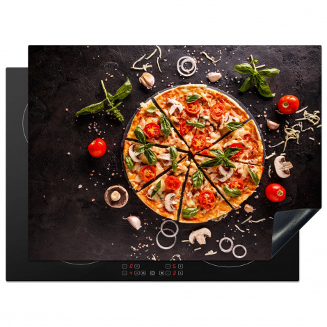 Protège-plaque à induction - Pizza - Légumes - Herbes - Cuisine - Industriel