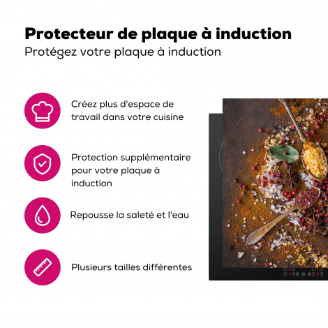 Protège-plaque à induction - Épices - Herbes - Cuillères - Sel - Brun - Cuisine-3
