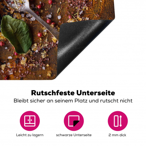 Herdabdeckplatte - Gewürze - Kräuter - Löffel - Salz - Braun - Küche-4