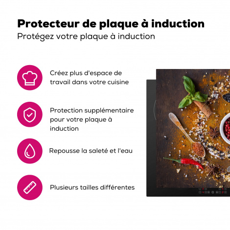 Protège-plaque à induction - Mortier - Herbes - Cuillères - Épices - Brun - Poivre-3